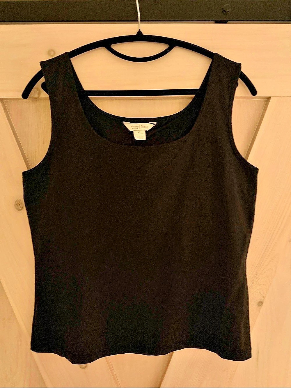 White House Black Market Black Nylon Tank Top Size XL Like New
